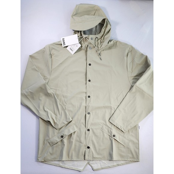 RAINS 12010 Jacket In Cement Size X-Large Unisex - Waterproof - MSRP$110 - NWT - Picture 1 of 7